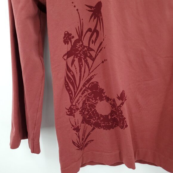 Mid-2000s Patagonia Body Nylon/Spandex Printed Scoop Neck Long Sleeve Top M Red - Picture 8 of 16